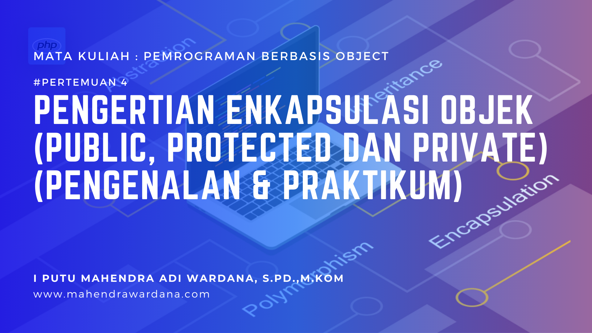 Pertemuan 4 - Pengertian Enkapsulasi Objek (Public, Protected dan Private) (Pengenalan & Praktikum)