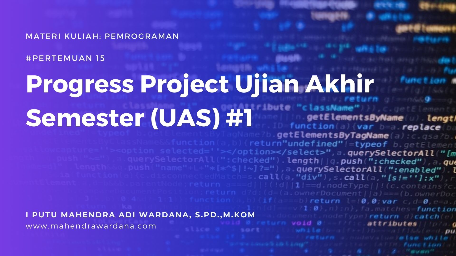 Pertemuan 14 - Progress Project UAS 1